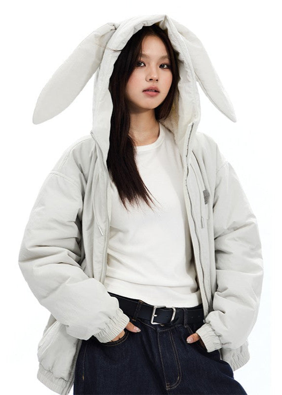 Bunny ears hooded jacket