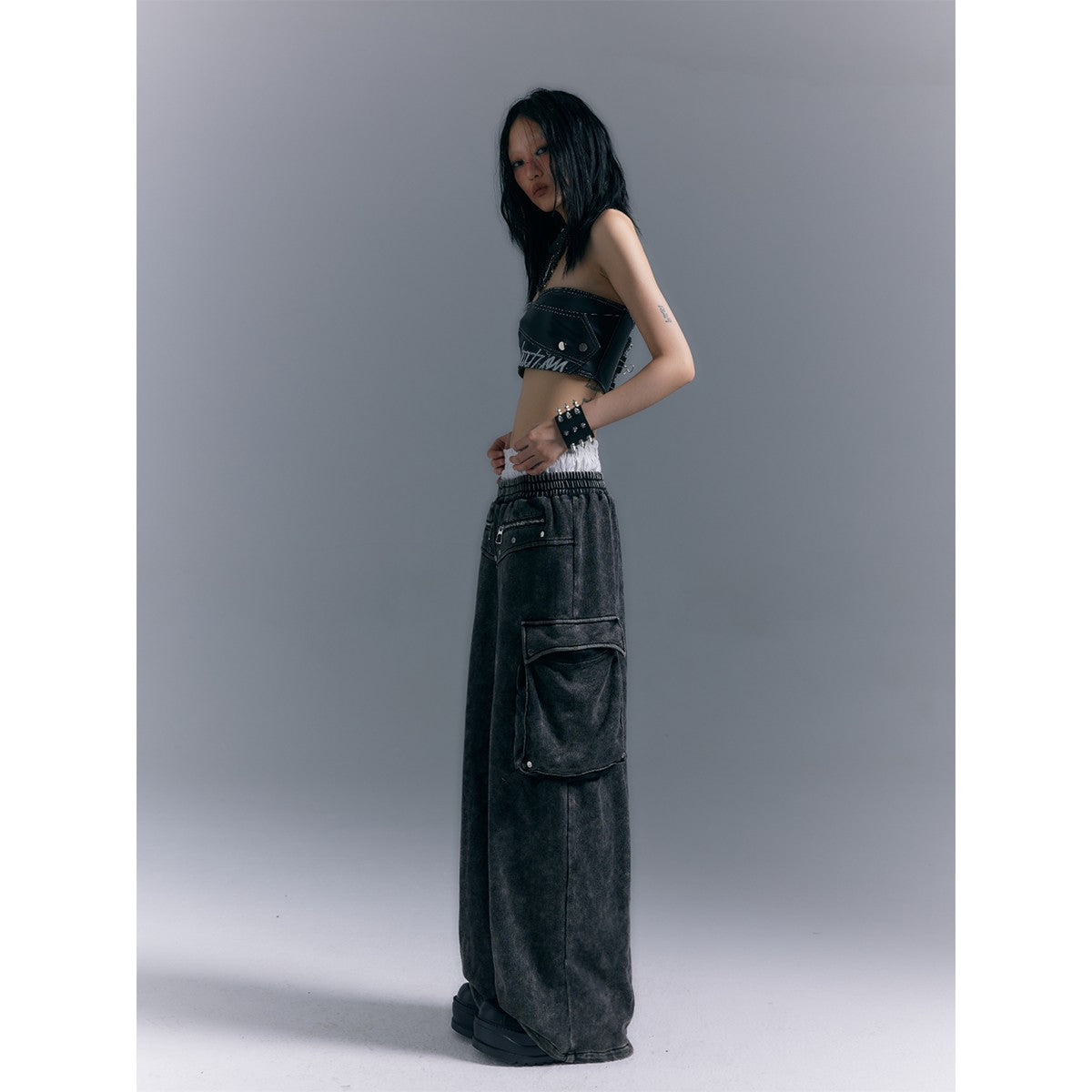 Double waist sweatpants
