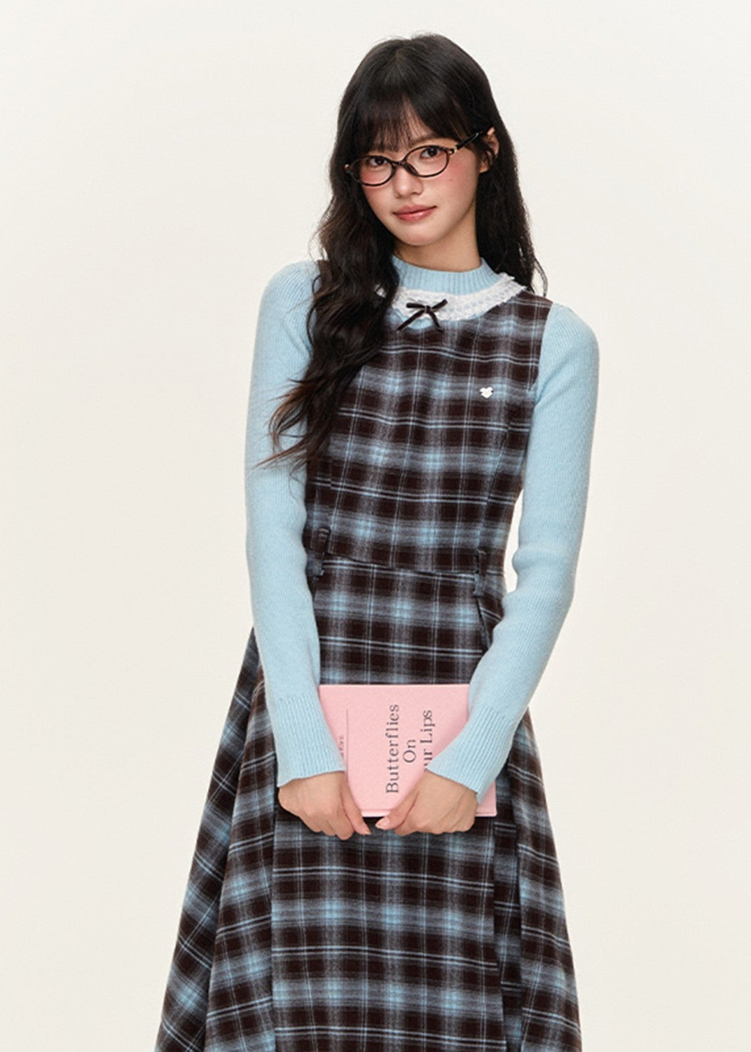 Preppy Plaid A-Line Vest Dress