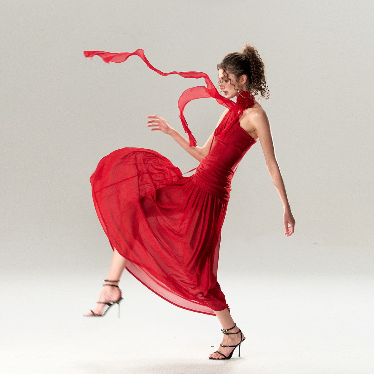 Greek-Inspired High Waist Maxi Dress