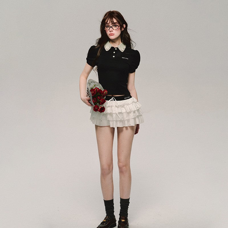 Faux Two-Piece Polo Splice Tee