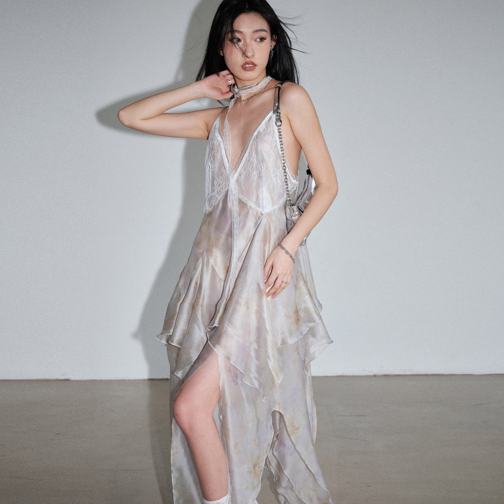 Luminous Jellyfish Irregular Suspender Skirt