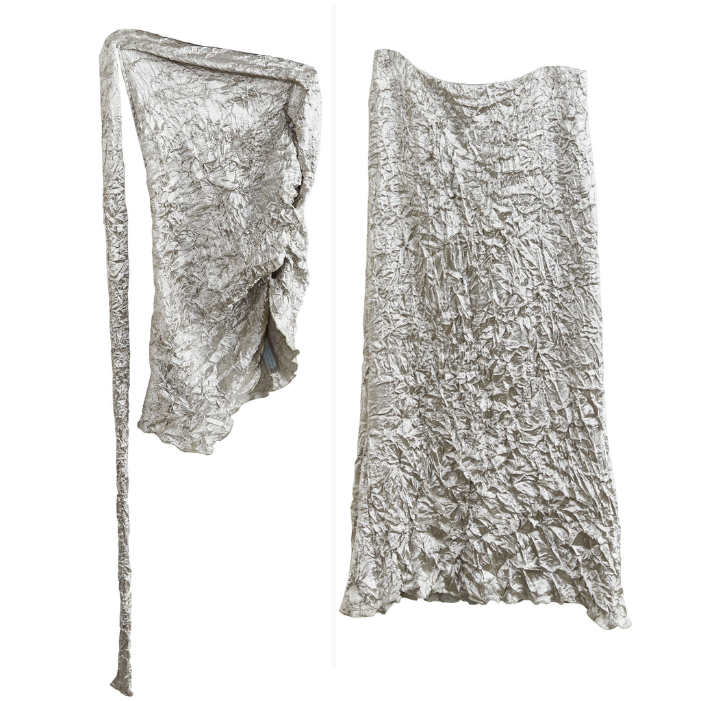 Metallic Satin Textured Two-Piece Dress