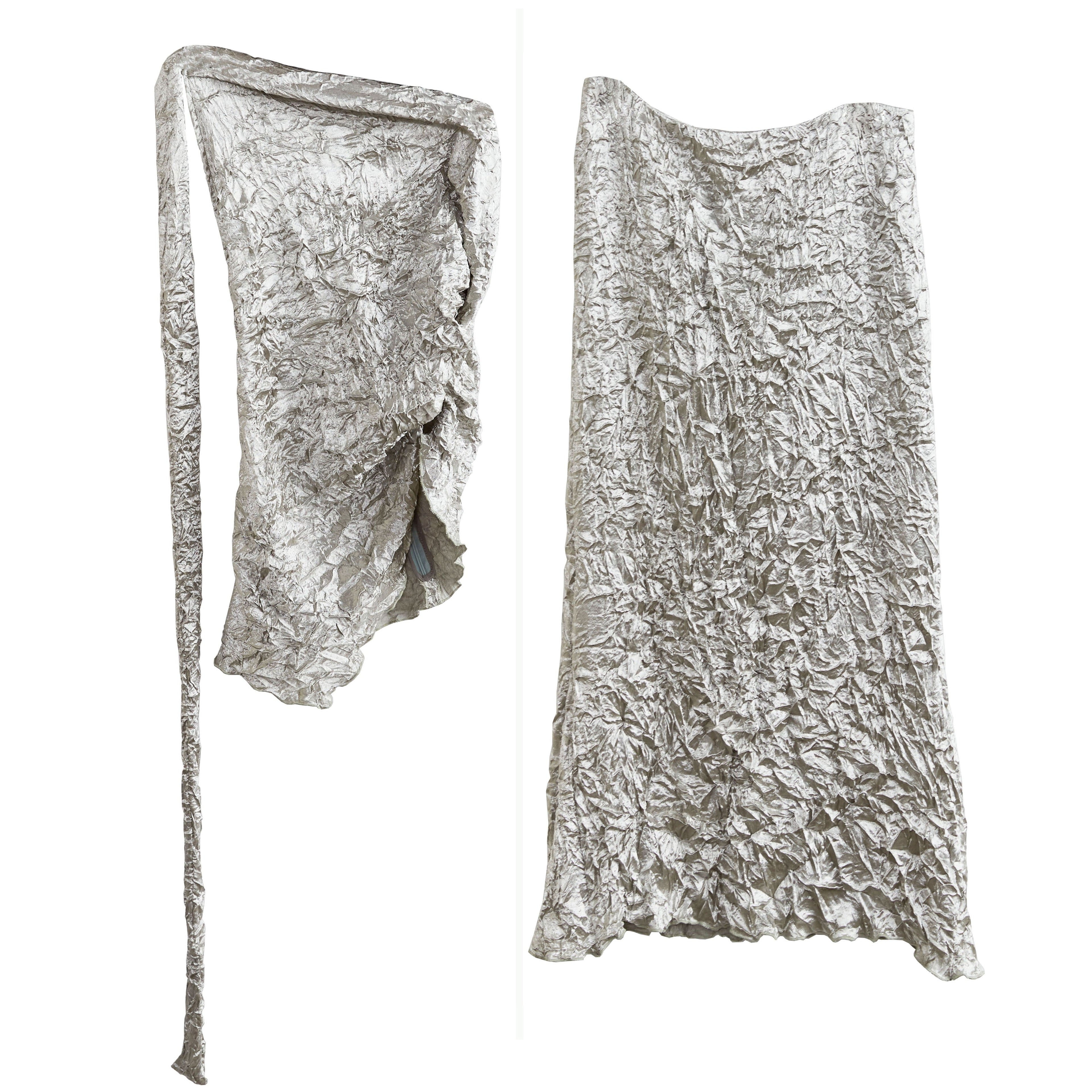 Metallic Satin Textured Two-Piece Dress