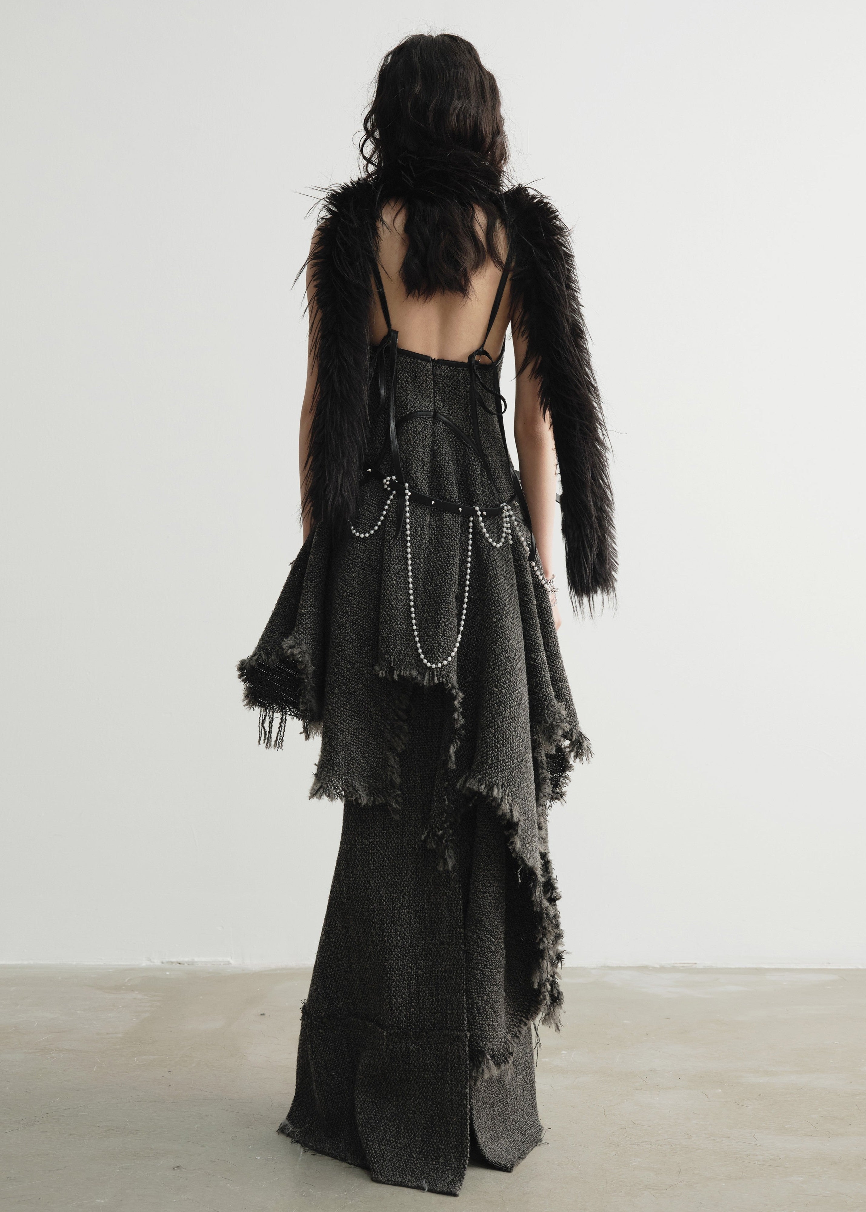 Raw Edge Tassel Fairy Slip Dress