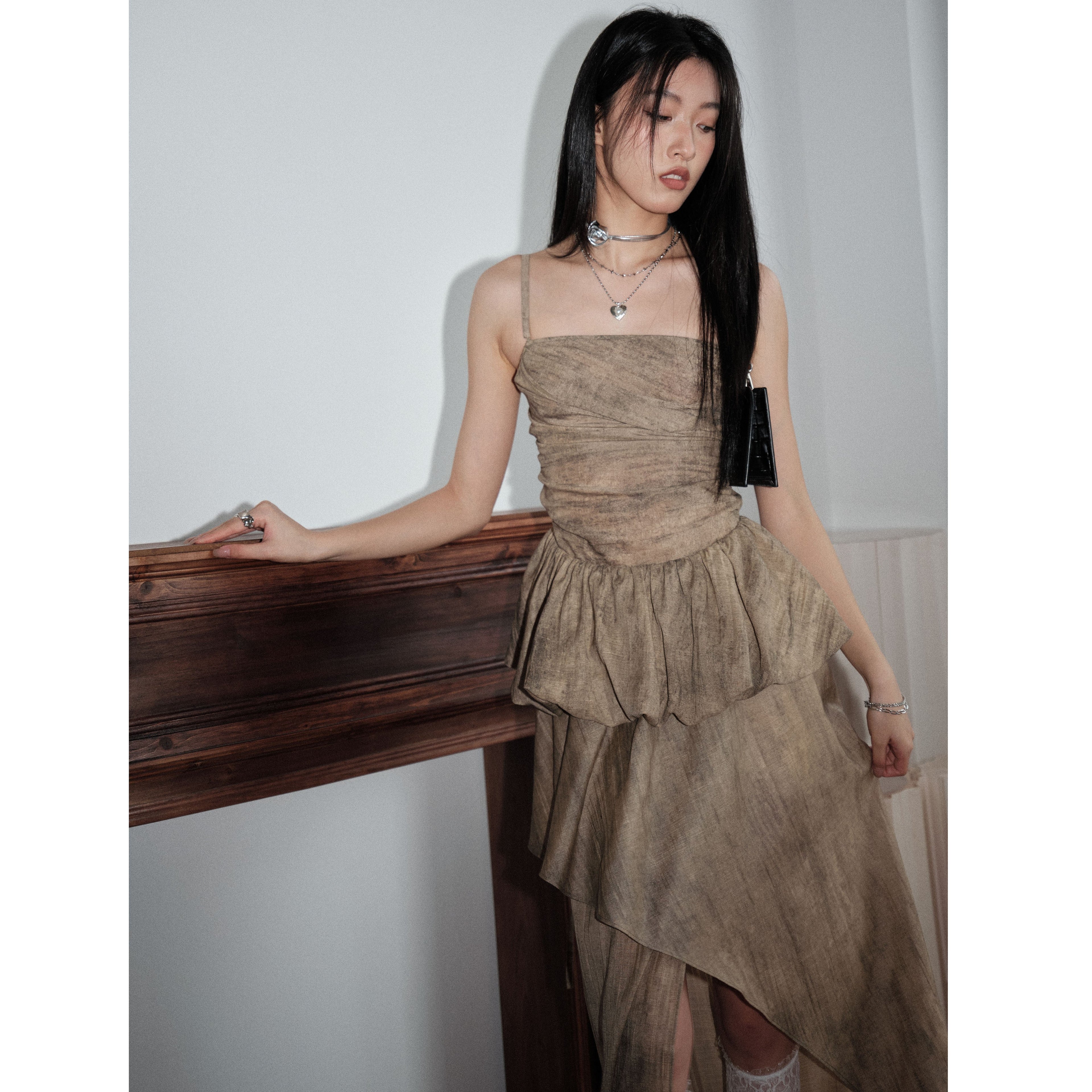 Greek Goddess Pleated Lace Dress Set
