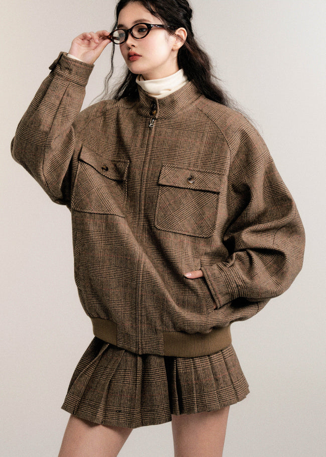 Retro College Wool Skirt Suit Main Image