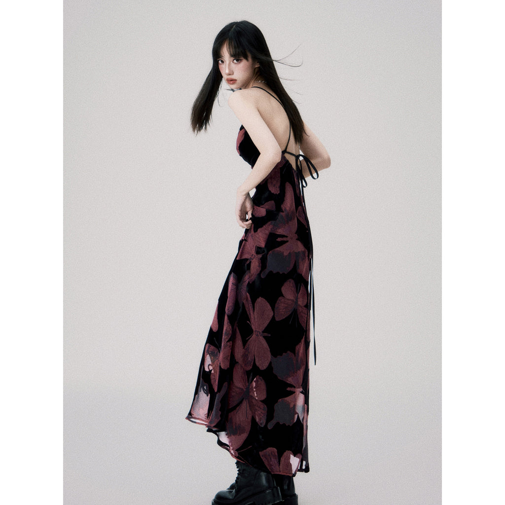 Velvet Butterfly Swing Dress