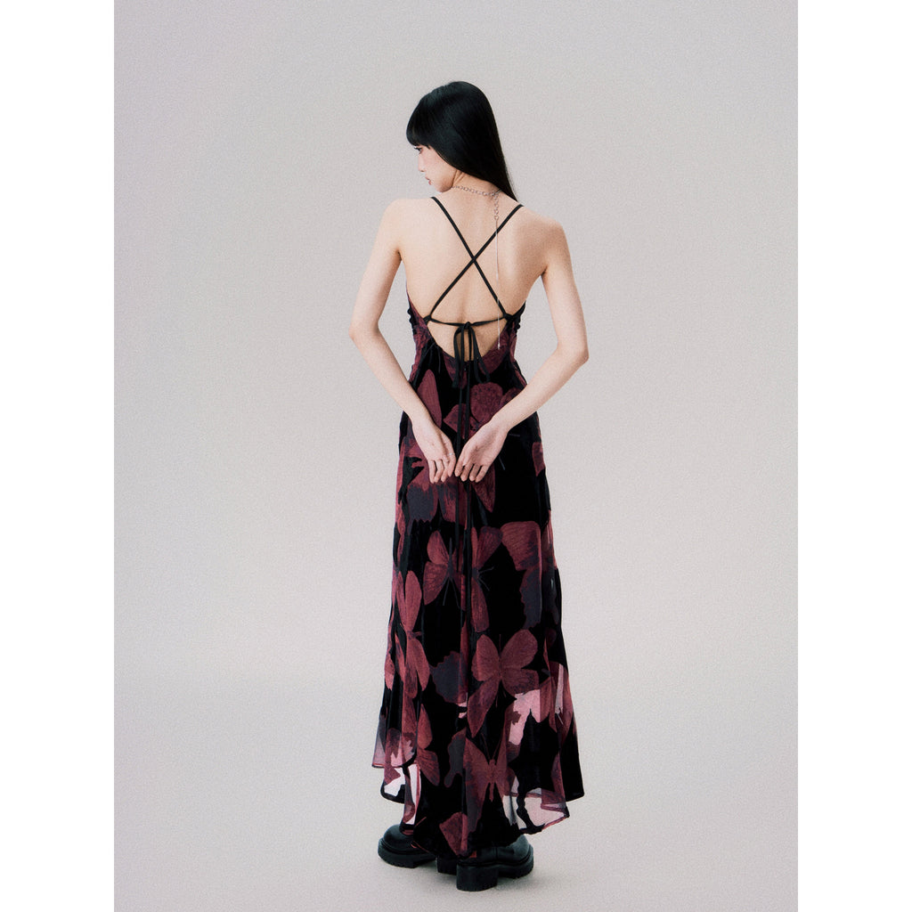 Velvet Butterfly Swing Dress