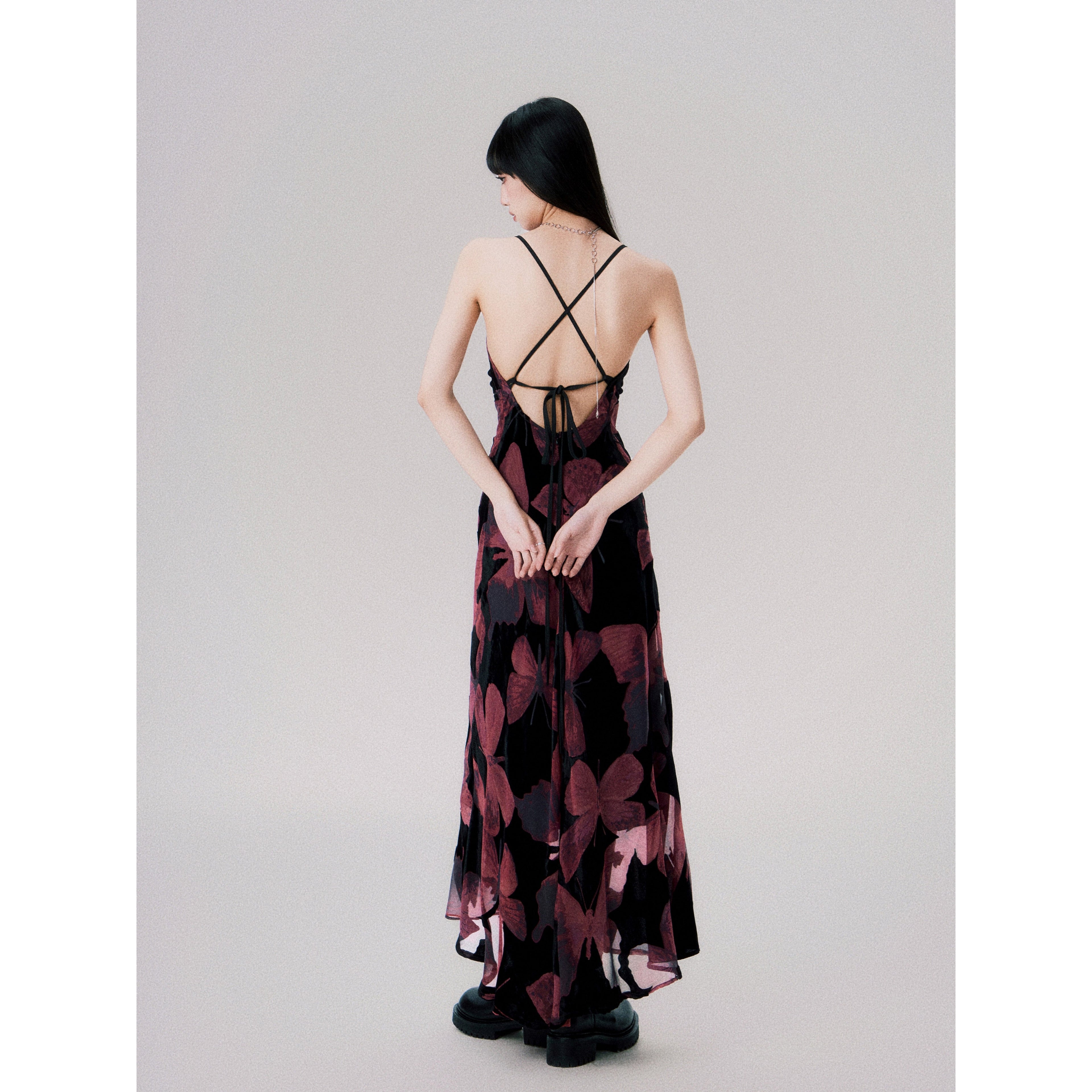 Velvet Butterfly Swing Dress