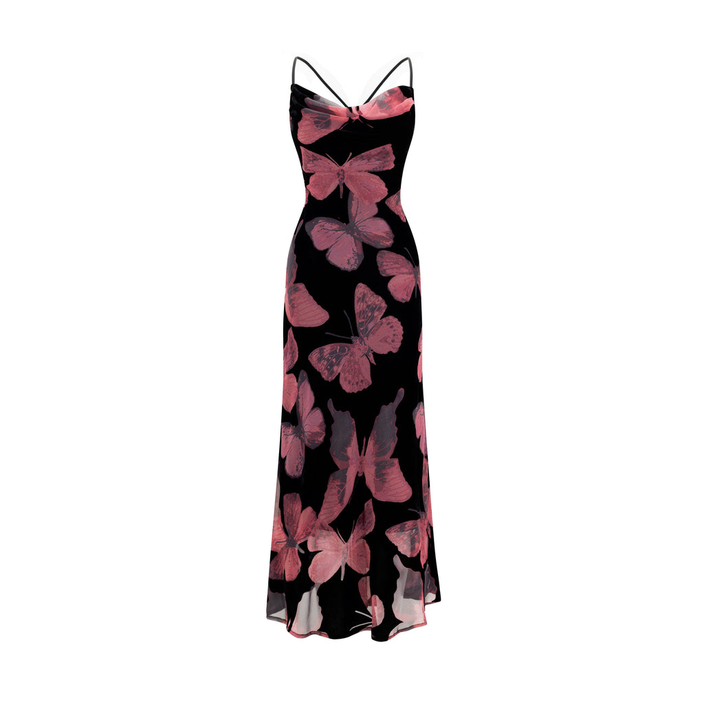 Velvet Butterfly Swing Dress