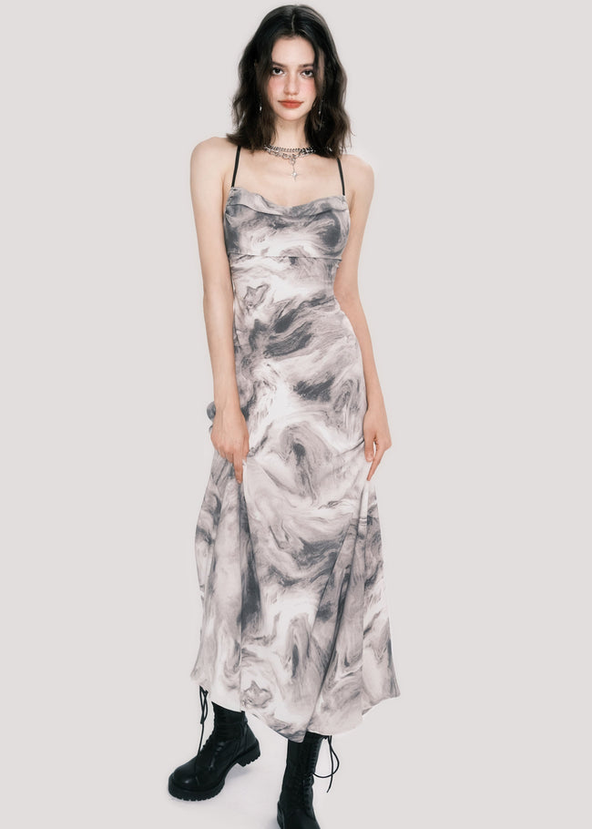 Swing Collar Backless Maxi Dress Hover Image