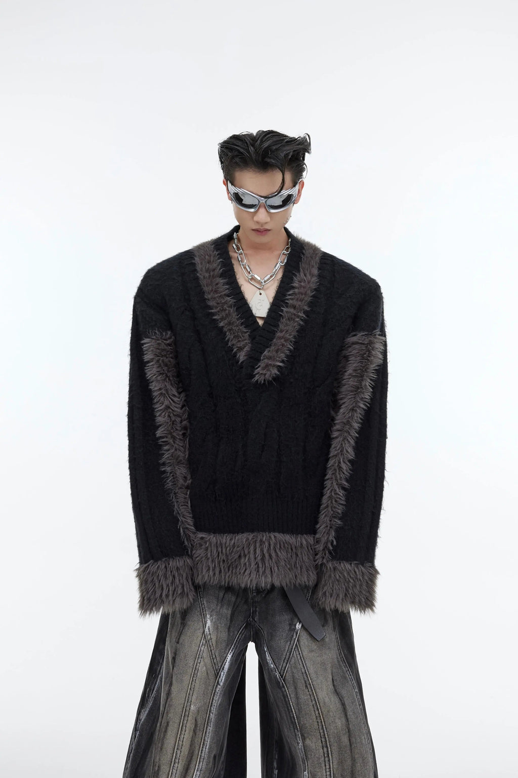 【23s September.】Plush V-neck Loose Sweater