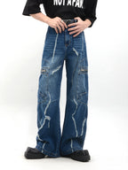 【25s Feb.】Distressed Wide-leg Straight-leg Loose Jeans