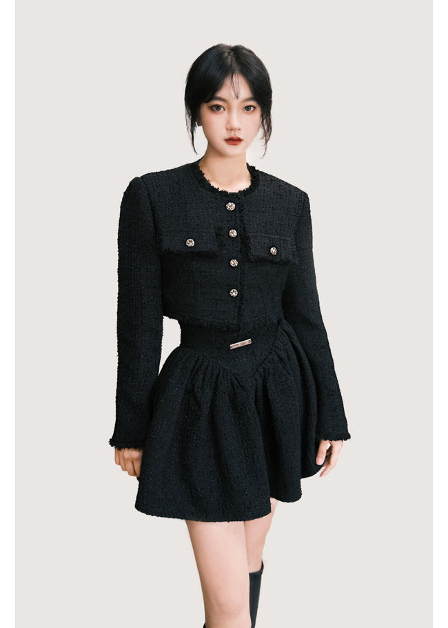 Italian Style Tweed Skirt Suit Hover Image