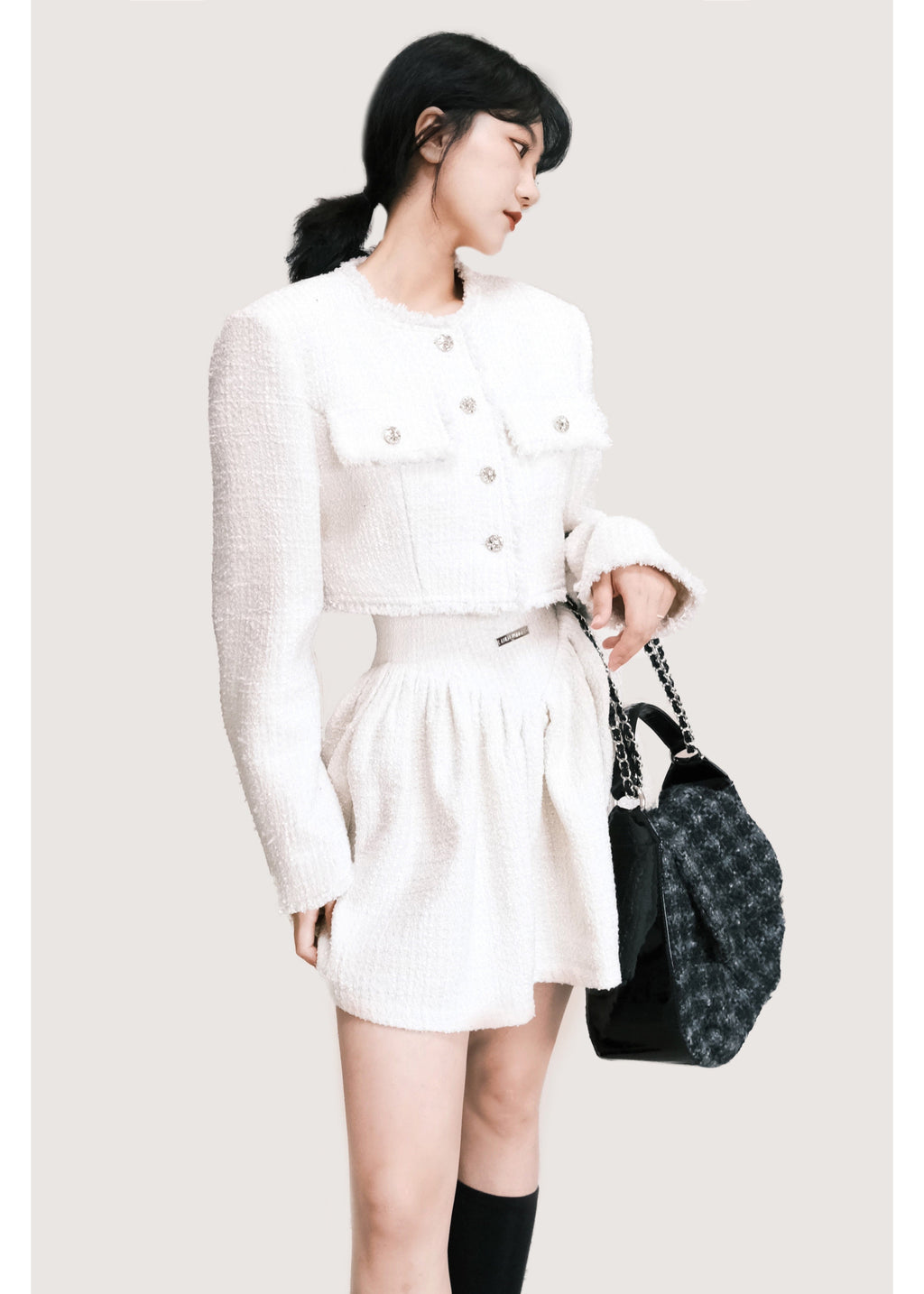Italian Style Tweed Skirt Suit