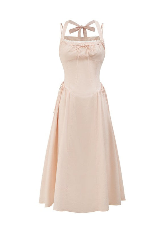 Halter neck waist suspender dress