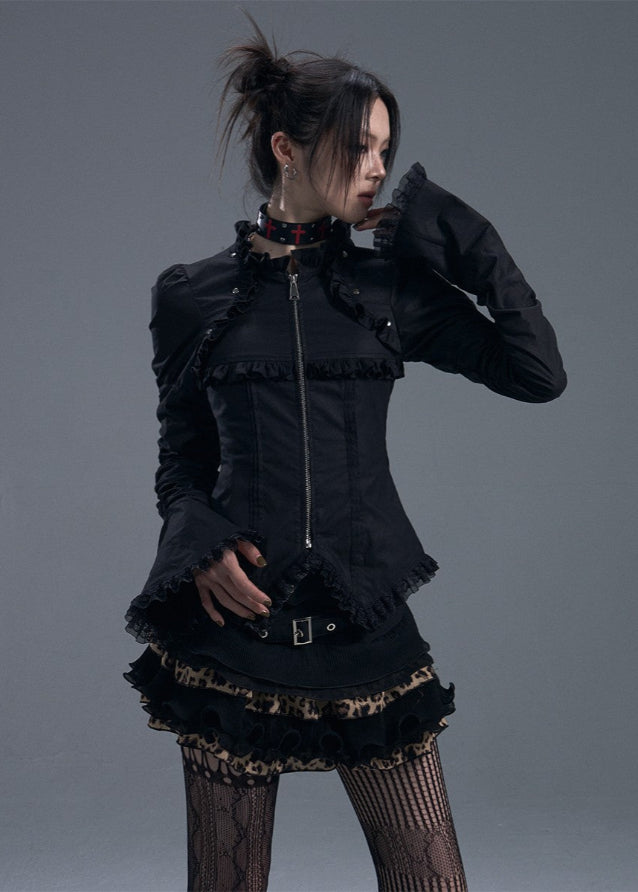 Lace-Up Flare Sleeve Shirt Hover Image