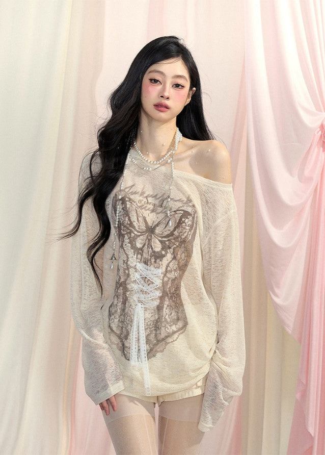 Loose Lace Sunscreen Shirt Hover Image