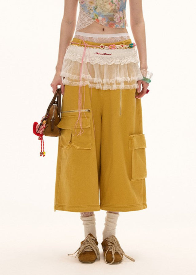 Detachable two way loose casual pants