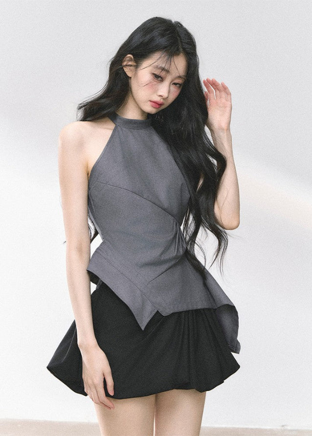 High-End Halter Neck T-Shirt Top