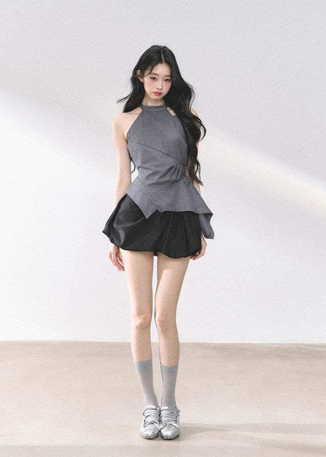 High-End Halter Neck T-Shirt Top