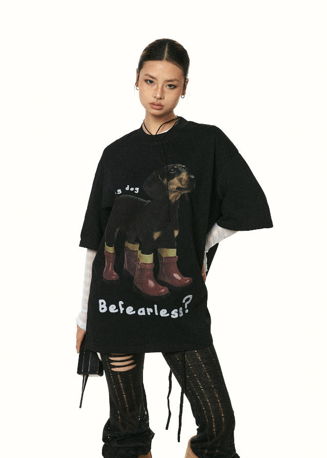 Sausage Dog Printed Cotton T-shirt