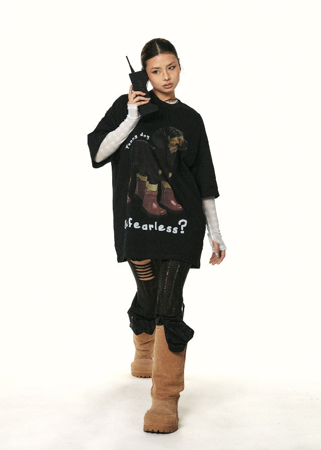 Sausage Dog Printed Cotton T-shirt