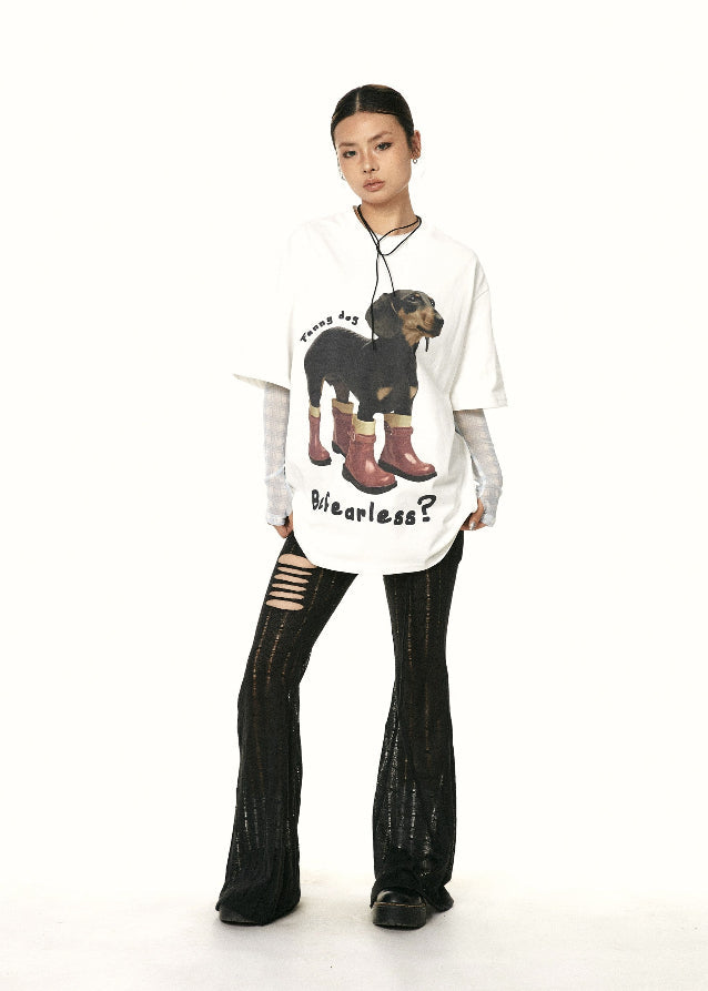 Sausage Dog Printed Cotton T-shirt