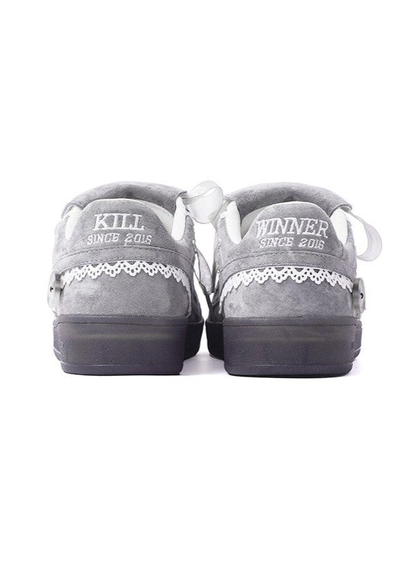 Vintage Mesh-Layered Board Shoes