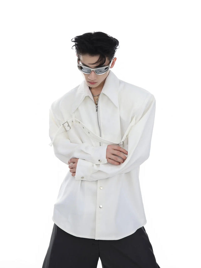 【23s Mar.】Zip Long Sleeve Camisole Shirt Main Image