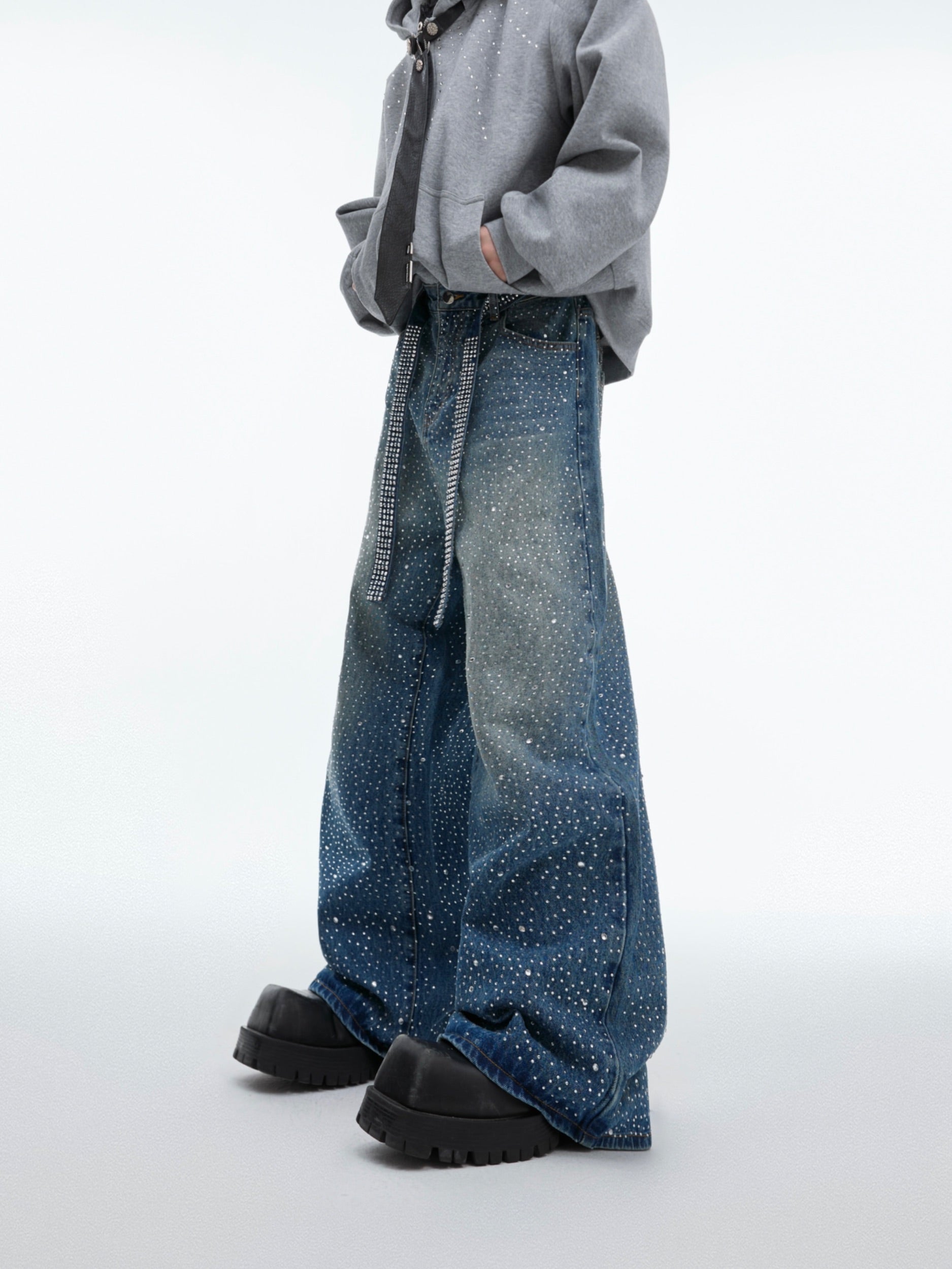【25s Sep.】Gypsophila Hot Diamond Belt Jeans