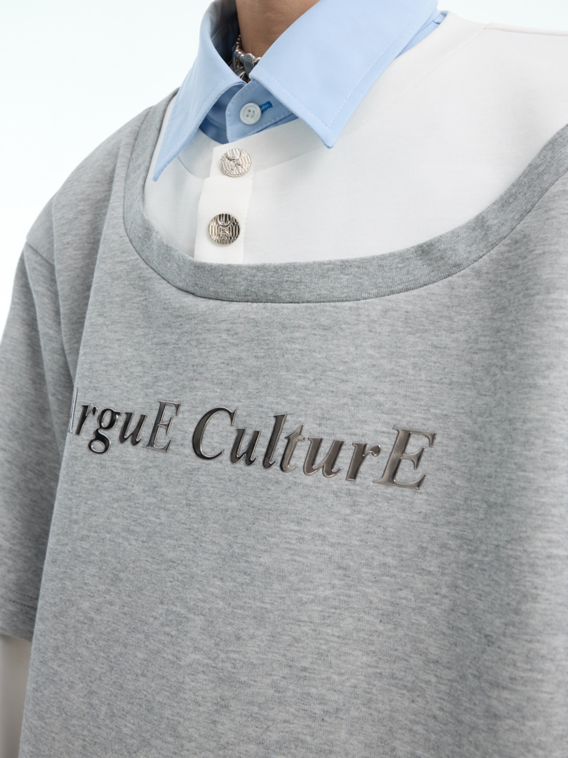【25s Mar.】Niche Heavyweight Mock Three-piece Contrast Color Stitching Sweatshirt