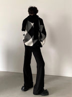 【23s November.】Black and White High-end Design Turtleneck Sweater