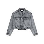 【24s March.】Retro Distressed Simple Denim Suit