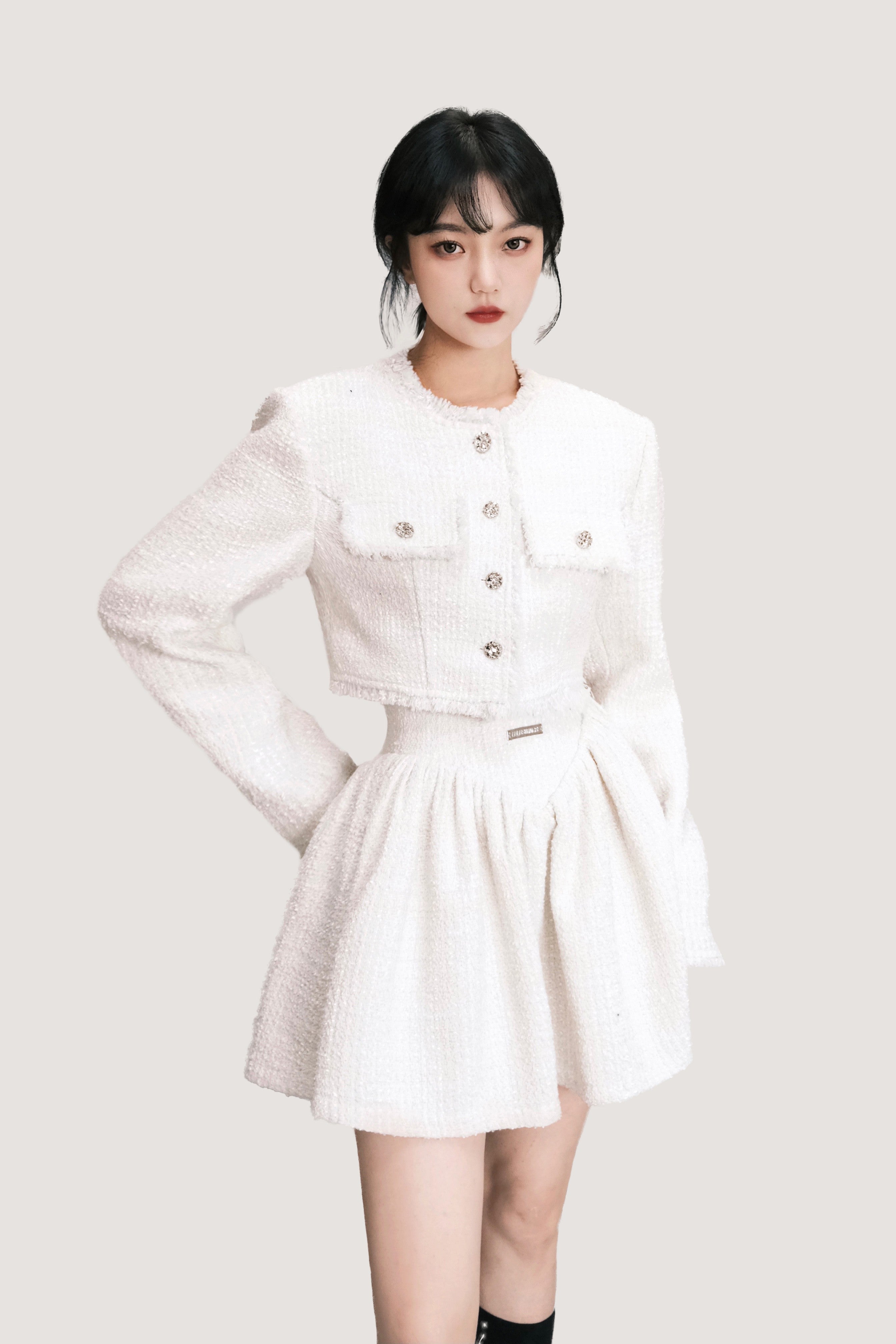 Italian Style Tweed Skirt Suit