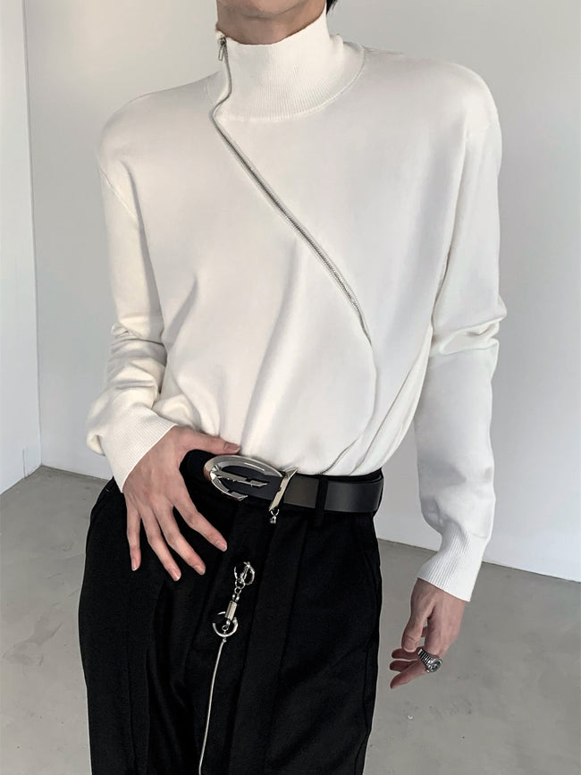【23s November.】Metallic Zippered Turtleneck Sweater Main Image