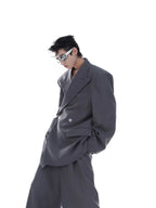 【23s Mar.】High Shoulder Twill Button Design Top Suit