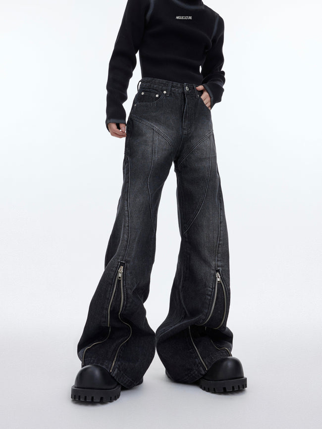 【23s November.】Washed Distressed Structured Line Jeans Hover Image