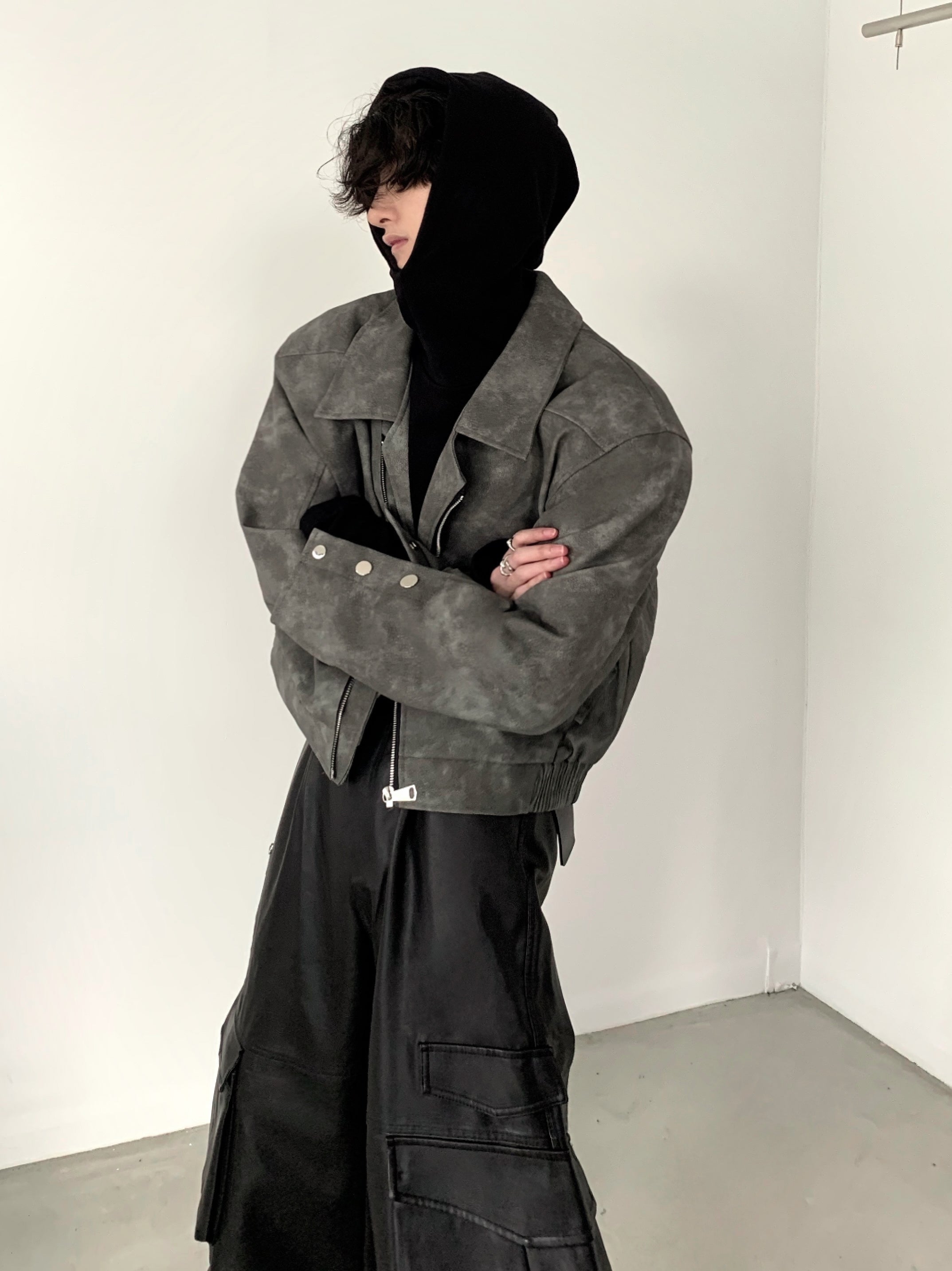 【23s November.】Tie-dye American Vintage Leather Jacket