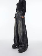 【25s Mar.】Hand-painted Design Baggy Jeans
