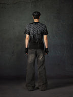 【25s Mar.】High Street Distressed Printed Elastic T-Shirt