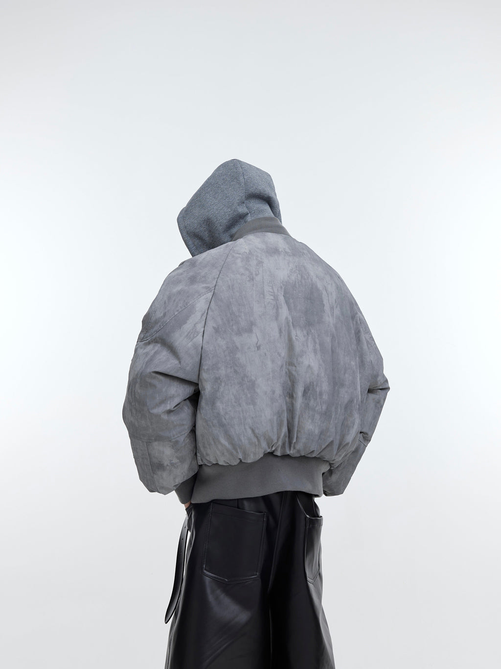 【23s November.】Distressed Mock Two-piece Design Sweatshirt Patchwork Cotton Jacket