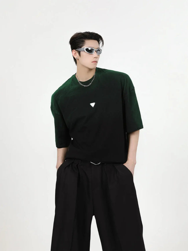 【23s August.】Simple Contrast Color T-Shirt Main Image