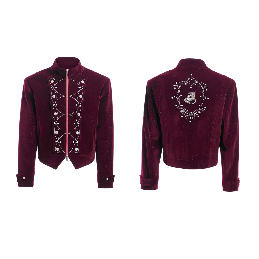 【25s Nov.】Glittery Metal Buttons Stand Collar Jacket
