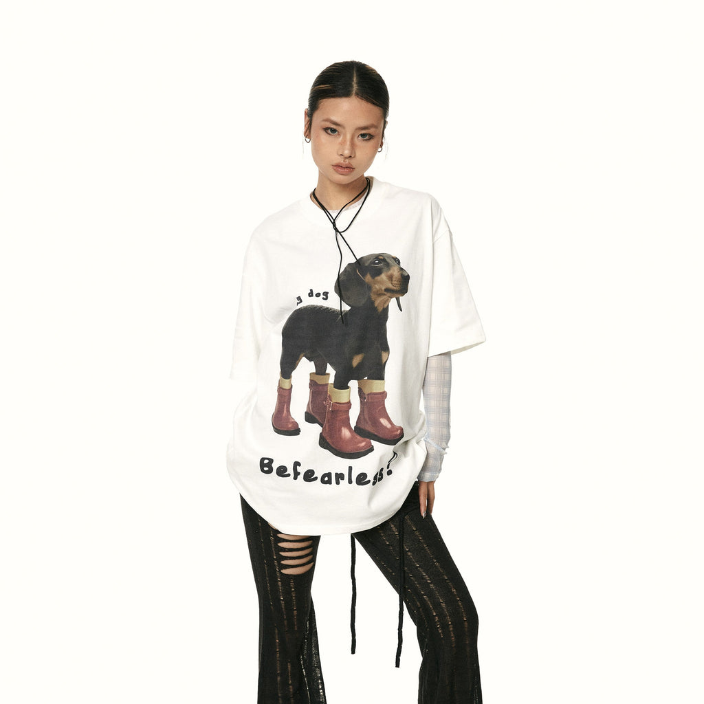 Dachshund Print Cotton Tee