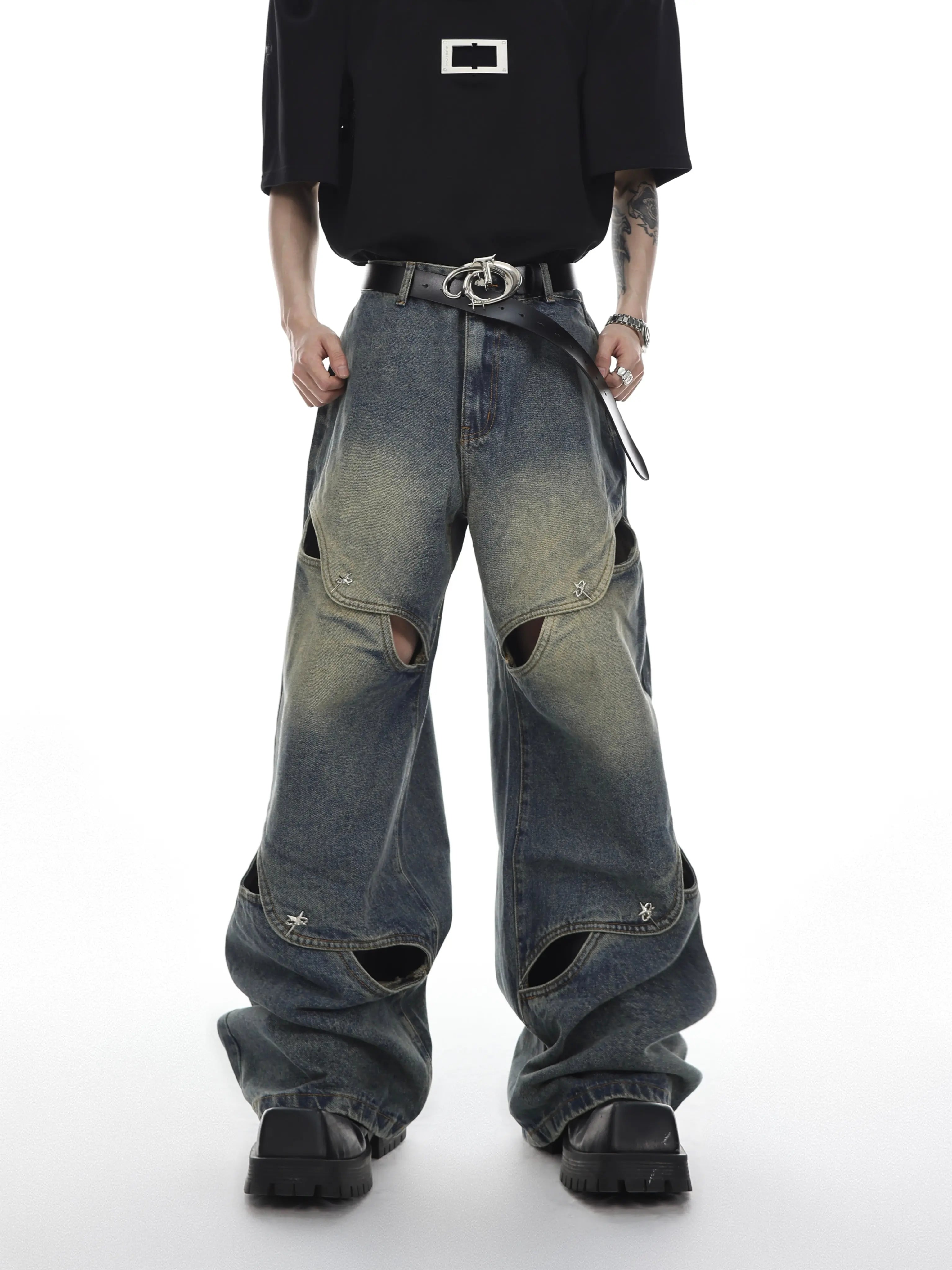 【25s Mar.】 Trendy Cutout Jeans