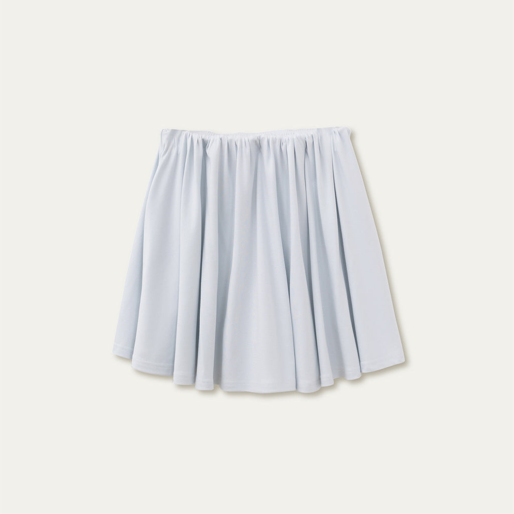 Soft Light Doll Collar Faux Two-Piece Top & Skirt Set