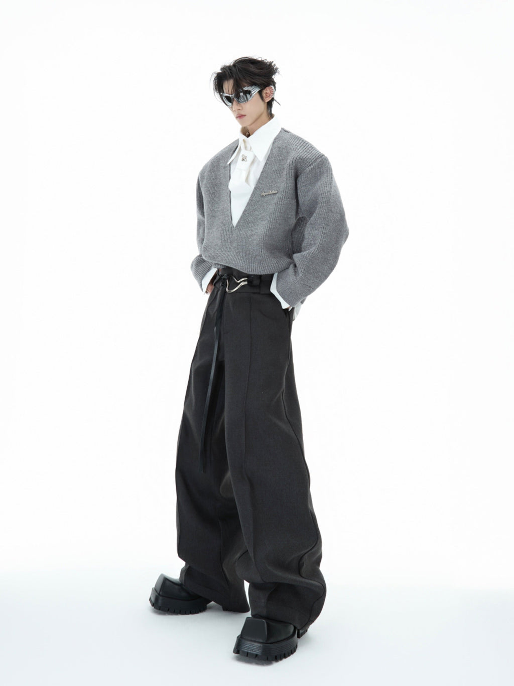 【25s Jan.】Shirt Mock Two Piece Stitching Sweater