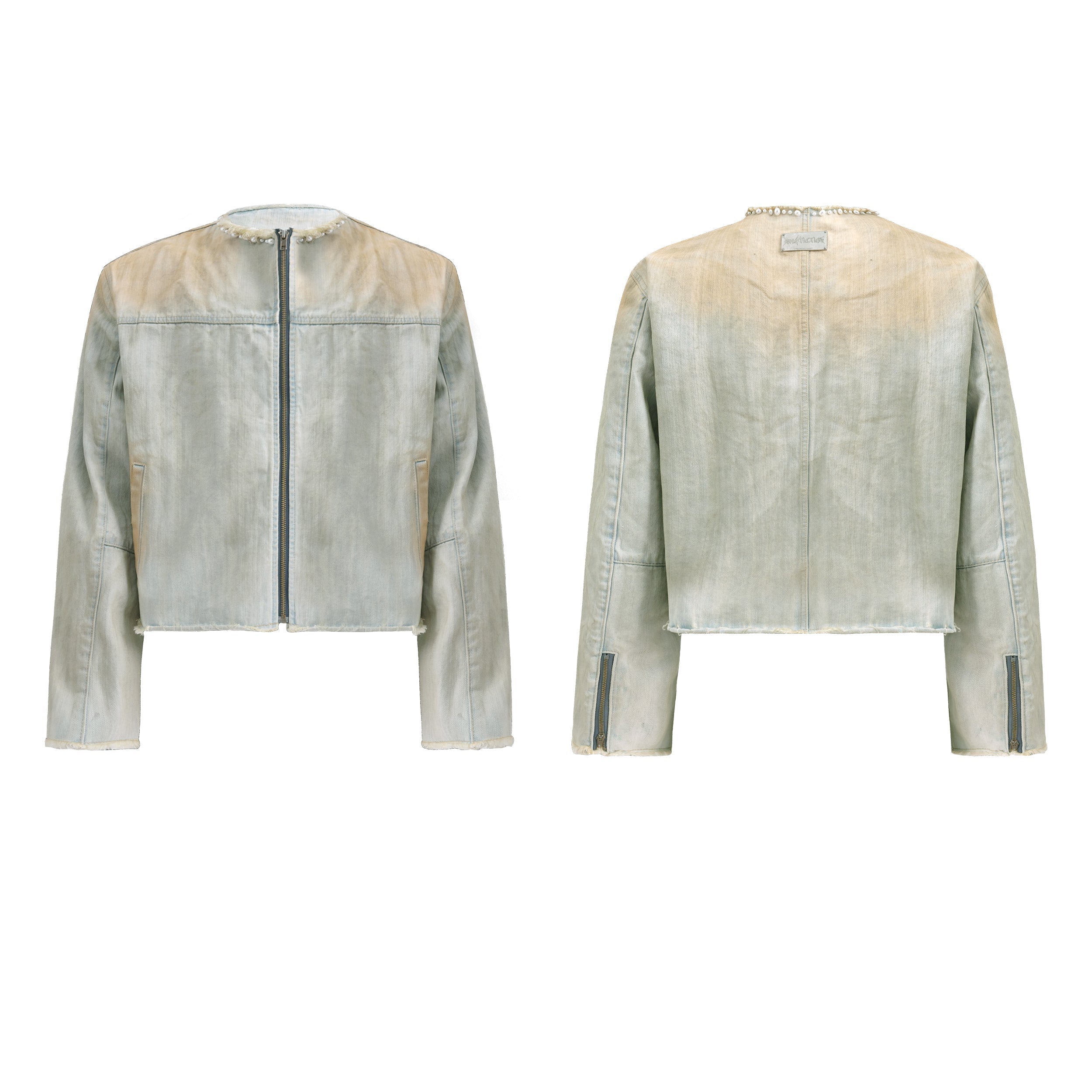 【25s Feb.】Pearl Embellished Vintage Denim Jacket